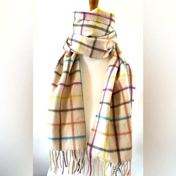 COACH 1941 Wool & Cashmere Plaid Scarf - Picture 6 of 7